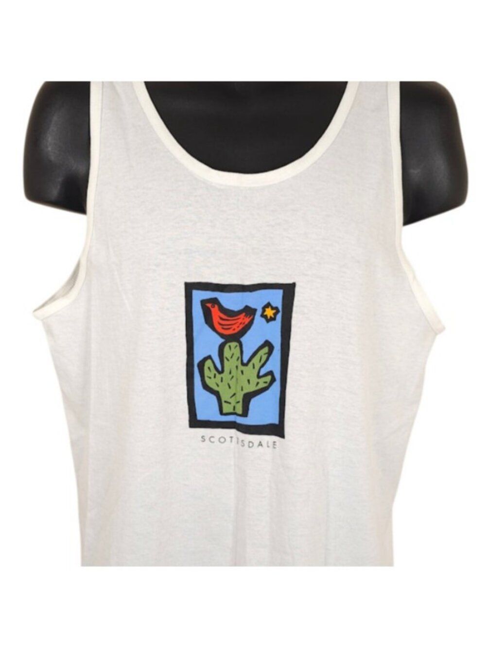 Vintage Scottsdale Tank Top Mens Size Medium White 90s Arizona Made In USA